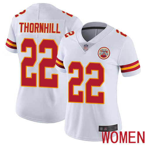 Women Kansas City Chiefs #22 Thornhill Juan White Vapor Untouchable Limited Player Football Nike NFL Jersey